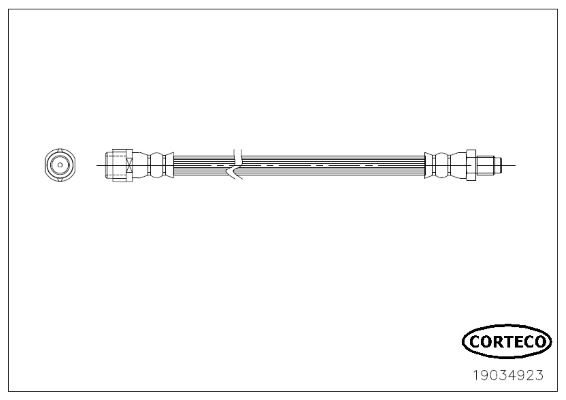 CORTECO 19034923 | Fren Hortumu Ön W129 SL 280-320