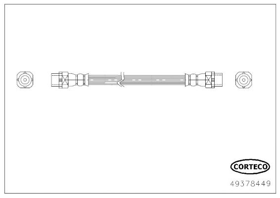 CORTECO 49378449 | Fren Hortumu Sol Arka BMW X5 30 D 06-(205 mm)