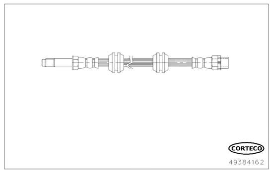 CORTECO 49384162 | BMW F39 F40 F44 F45 F46 F48 Arka Fren Hortumu (455mm)