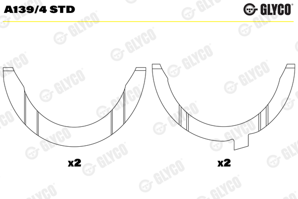 GLYCO A-1394STD | A-1394 Std VW Golf IV-Bora 2.8-3.2 V6 Kenar Ay Yatak
