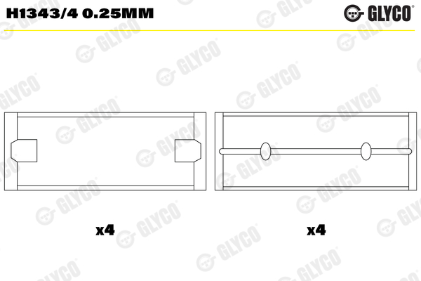 GLYCO H1343-40.25 | Ana Yatak (8)-0.25 (VW Polo 01-14 Seat Ibiza 02-Skoda Fabia 01-14) Azq-Bme-Bzg-Cgpa-Cgpb