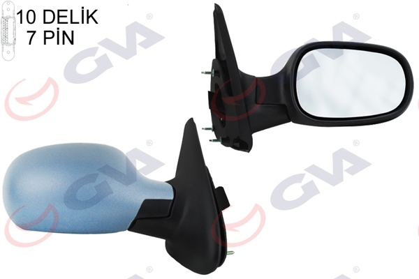 GVA 1011110 | Dış Dikiz Aynası Sağ Megane 99 > Elektrikli Isıtmalı Sensörlü Astarlı 7 Fiş Vm-129Ehpsr