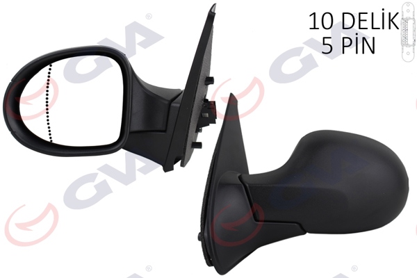GVA 1014171 | Dış Dikiz Aynası Sol Symbol Thalia 08 > Elektrikli Isıtmalı Asferik 5 Fiş Vm-6124Ehal