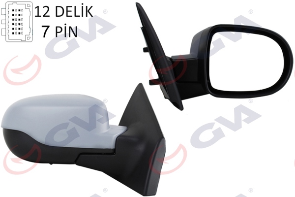 GVA 1014190 | Dış Dikiz Aynası Sağ Clio 09 > Elektrikli Isıtmalı Sensörlü Astarlı Konveks 7 Fiş Vm-6135Ehpsr