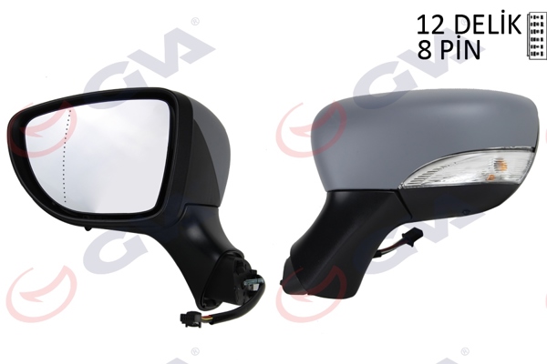 GVA 1014340 | Dış Dikiz Aynası Sol Clio 12 > Elektrikli Isıtmalı Astarlı Sinyalli Asferik Vm-6126Ehpal