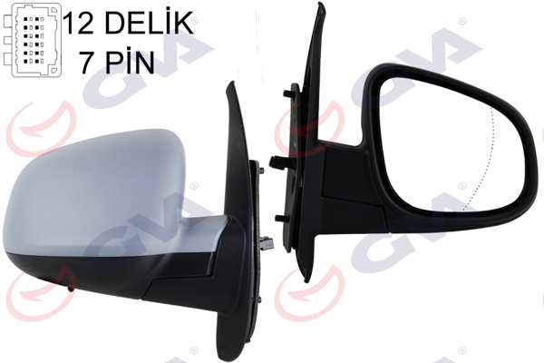 GVA 1016320 | Dış Dikiz Aynası Sağ Kangoo-Cıtan 13 > Elektrikli Isıtmalı Sensörlü Astarlı Asferik 7 Fiş Vm-6132Ehpasr