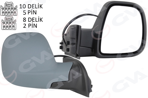 GVA 1029104 | Dış Dikiz Aynası Fiat Yeni Doblo Combi-Carg0 Elektrikli Astarlı Rezistanslı Sağ 23 -