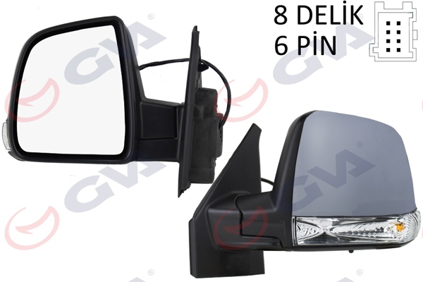 GVA 1029173 | Dış Dikiz Aynası Sol Doblo 11 > Elektrikli Sinyalli Astarlı Tek Camlı Konveks 6 Fiş Vm-668Ehpl