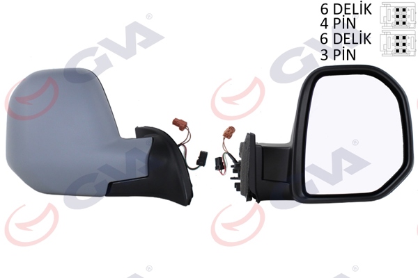 GVA 1045160 | Dış Dikiz Aynası Sağ Berlingo-Partner 08 > Elektrikli Isıtmalı Sensörlü Astarlı Konveks Vm-6118Ehpsr