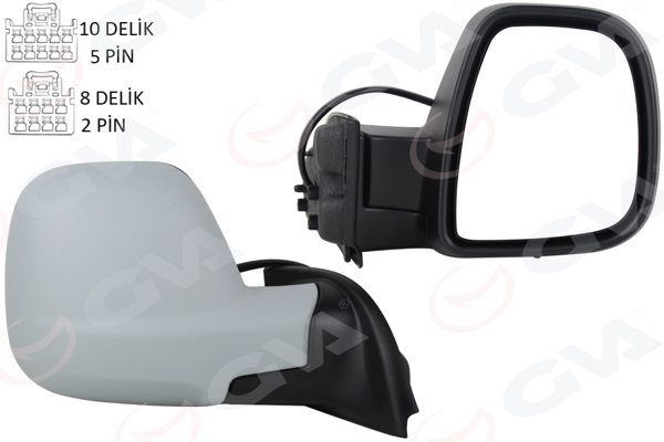 GVA 1045166 | Dış Dikiz Aynası Sağ Berlingo-Rifter 19 > Combo-Proace City 19 > Elektrikli Astarlı Rezistanslı Sensörlü