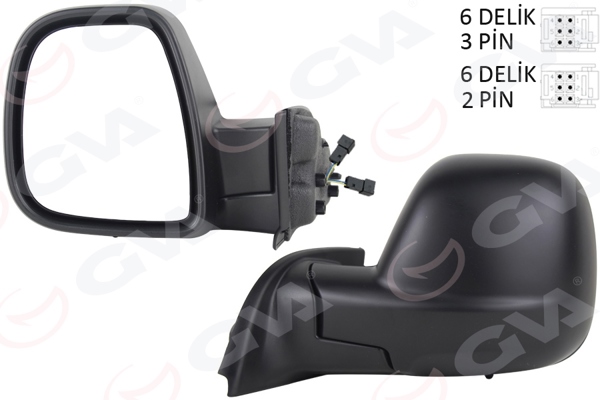 GVA 1045173 | Dış Dikiz Aynası Sol Partner-Berlingo 12-18 Elektrikli Desenli Rezistanslı
