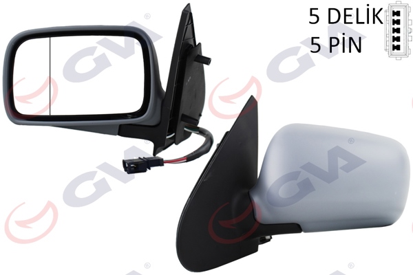 GVA 1075416 | Dış Dikiz Aynası Sol Polo 94 > Elektrikli Isıtmalı Konveks 5 Fiş Vm-184L
