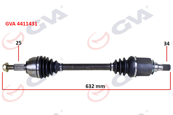 GVA 4411431 | Komple Aks Sol Renault Fluence 09-Megane IV 1.5 DCI 6 Vites Auto. 632mm