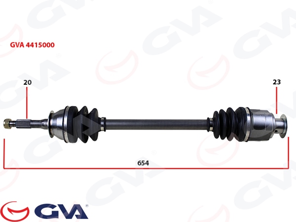 GVA 4415000 | Komple Aks Sağ / Sol Renault 12 654mm