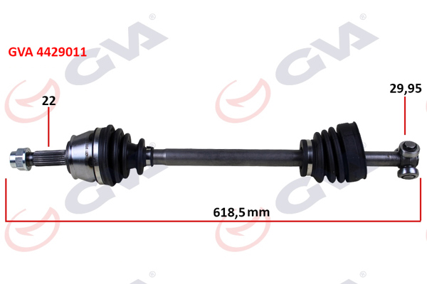 GVA 4429011 | Komple Aks Sol Doblo 1.9D 01 > 618mm