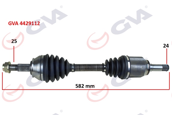 GVA 4429112 | Komple Aks Sol Fiorino 1.3 Mtj 07-13 582mm Aks Lale Li