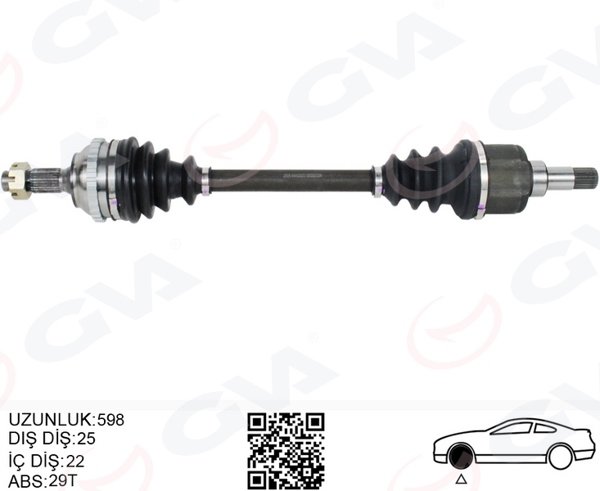 GVA 4443325 | Komple Aks Sol Ön Peugeot 306 7B.N3.N5 1.6İ M-T ABS li 29 Dıs 93-02