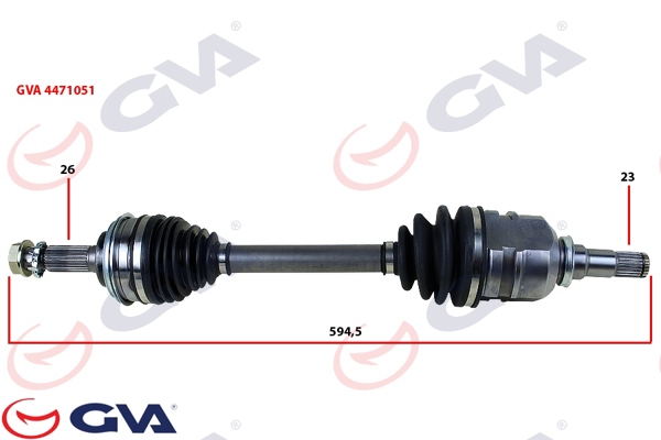 GVA 4471051 | Komple Aks Sol Toyota Corolla 1.6L 4A-Fe Ae101 Ae111 92-00 / 1.3L 2E Ee100 Ee111 94-00 ABS Siz Araçlar İçin 26X23 Komple Boy 599.5mm
