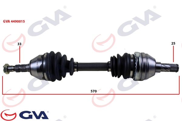 GVA 4490015 | Komple Aks Sol Astra H 1.3 CDTI 04 > 570mm