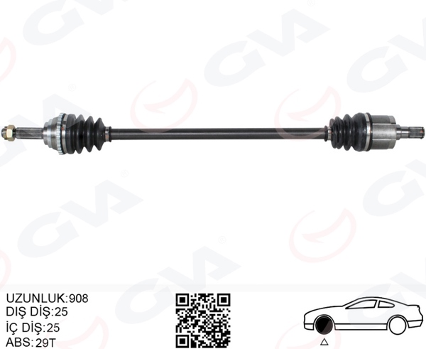 GVA 4491054 | Komple Aks Ön Sağ Hyundai Accent Admıre 1.3-1.5-1.6 03-06 Accent Mılenıum 1.3-1.5-1.6 00-03