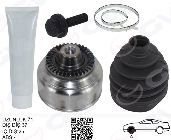 GVA 4499004K | Aks Kafası Dış Sağ / Sol BMW F10 F12 F13 F06 Xdrıve 71mm