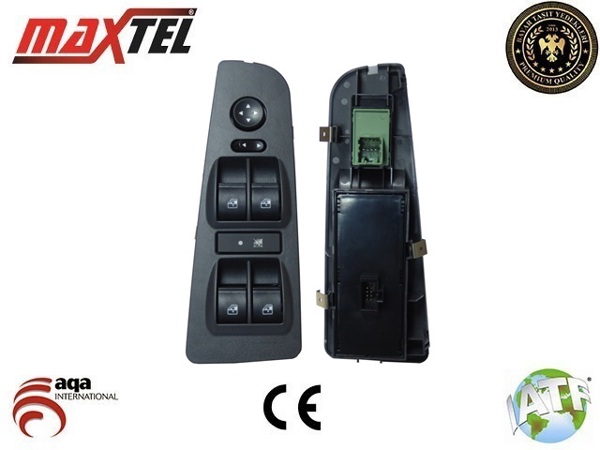 MAXTEL 18205320 | Cam Anahtarı Linea Ön Sol Ayna Ayarlı 16 Fişli (Kasalı Yesıl Ve Siyah)