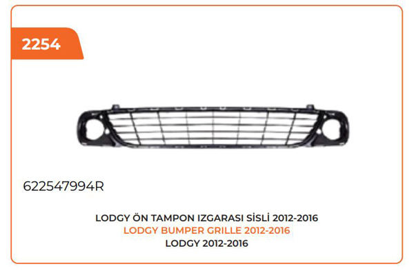 PLEKSAN 2254 | Ön Tampon Izgarası Sisli Dacia Lodgy 12-16 | 2 Adet