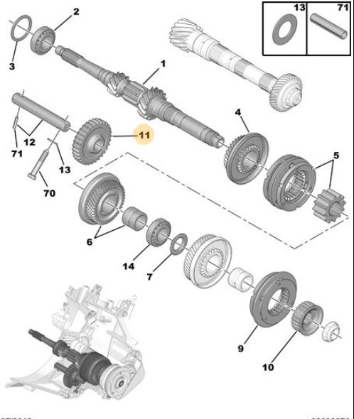 MOPAR (PSA) 9826774380 | Geri Vites Dişlisi Be4 Mekanik Vites Kutulu 97-00