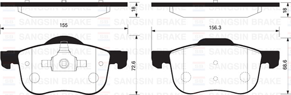 HI-Q SP2122 | Ön Fren Balatası Volvo S60 00 > S70 97 > 00 S80 98 > V70 97 > 07 V70 01 > 07 Xc70 00 > Xc90 02 > 12 16 Jant