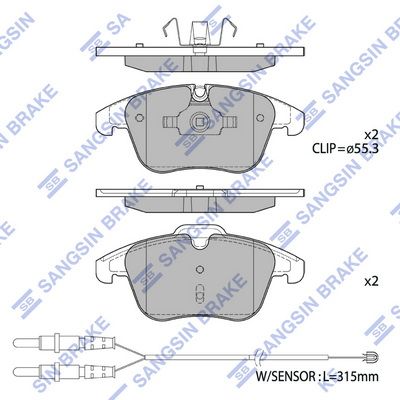 HI-Q SP2207A | Ön Fren Balatası Fişli P407 04 > 10 2.0 HDI P508 10 > 18 C5 1.6 1.8 2.0 1.6 HDI-2.0 HDI 08 > 16