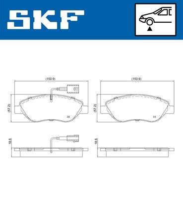 SKF VKBP80752E | Ön Fren Balatası Fişli Fiat Bravo II