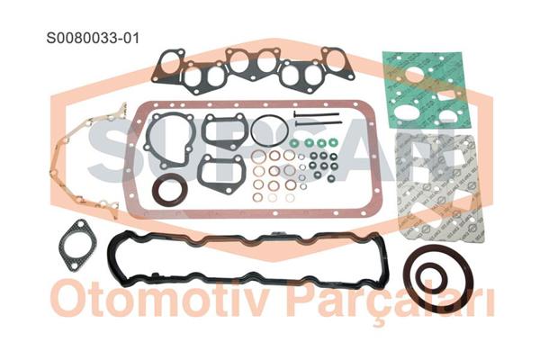 SUPSAN S0080033-01 | Motor Takım Contası (Keçeli) Silindir Kapaksız (Peugeot: Partner 1.9D Xud7 / Xud9 / 9A)