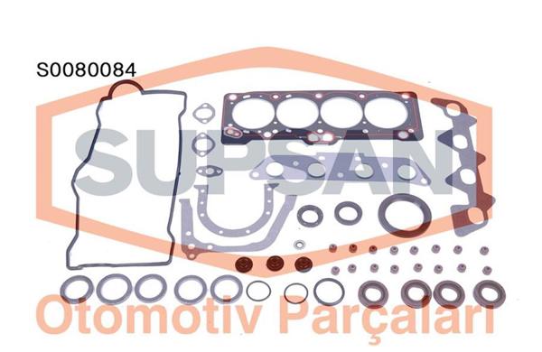 SUPSAN S0080084 | Motor Takım Contası Tam Keçeli Silindir Kapaklı Toyota Corolla 1.6 Karburatorlu 1988-1998 (4Af Motor)