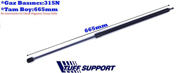 TUFFSUPPORT 610608 | Motor Kaput Amortisörü 08-11 Megane.Iıı