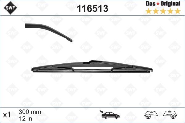 VALEO 116513 | Silecek Süpürgesi Arka 300 mm 107/C1/Corolla/Avensis/Discovery Sport