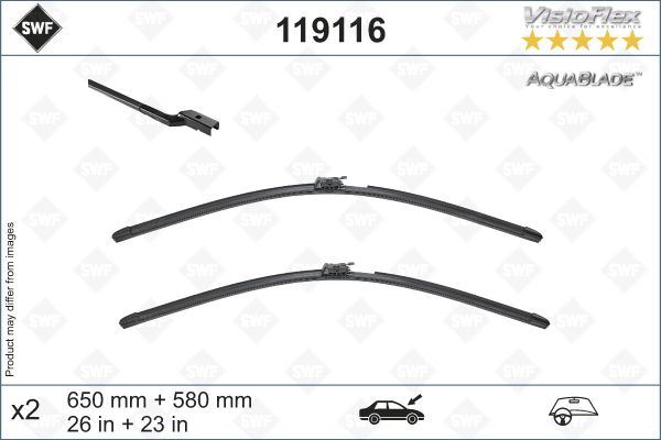 VALEO 119116 | Silecek Süpürgesi Ön Takım 166-292 GLE-GLS Isıtmalı Cam