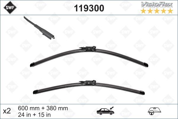 VALEO 119300 | Silecek Süpürgesi Ön Takım Nissan Qashqai 07 / 13 600 / 380 mm