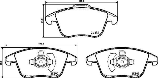 VALEO 671095 | Fren Balatası Ön Ford Mondeo S-Max Galaxy 14 -