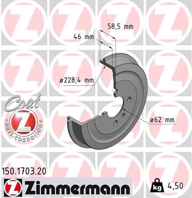ZIMMERMANN 150.1703.20 | Fren Kampanası BMW E30 | 2 Adet