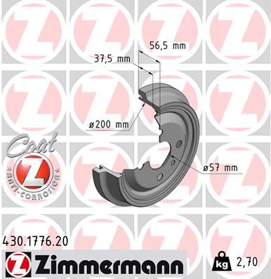 ZIMMERMANN 430.1776.20 | Arka Kampana Astra F 1.4İ-1.6İ 91 > 98 Kadett 79 > 91 228X200x38x100x56 4Dl | 2 Adet