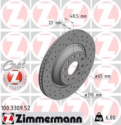 ZIMMERMANN 100.3309.52 | Fren Diski Arka Sport | 2 Adet