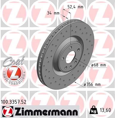 ZIMMERMANN 100.3357.52 | Fren Diski Ön Sport | 2 Adet