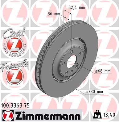 ZIMMERMANN 100.3363.75 | Fren Diski Ön Formula Z | 2 Adet