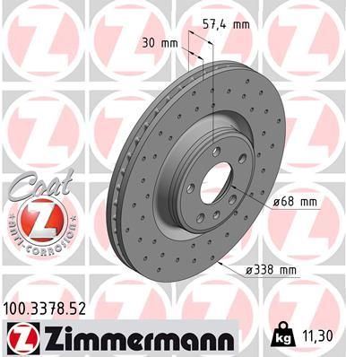 ZIMMERMANN 100.3378.52 | Fren Diski Ön Sport Audi A4-A5-A6-Q5 8W0615301ab | 2 Adet