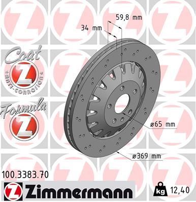 ZIMMERMANN 100.3383.70 | Fren Diski Ön Formula Z-A3 2020 > | 2 Adet