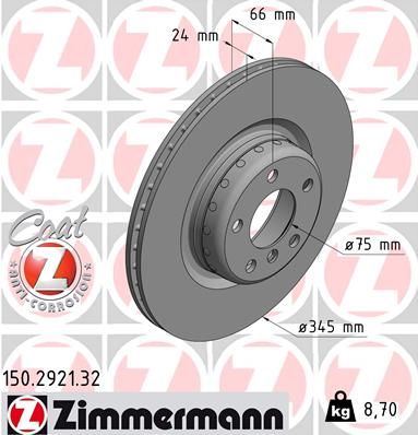 ZIMMERMANN 150.2921.32 | Fren Diski Arka Formula F | 2 Adet