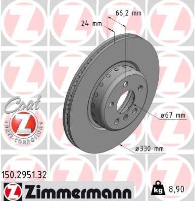 ZIMMERMANN 150.2951.32 | Fren Diski Ön Formula F | 2 Adet