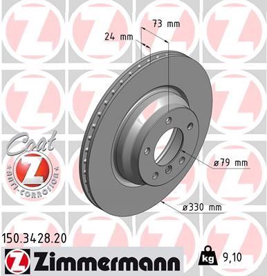 ZIMMERMANN 150.3428.20 | Fren Diski Ön Standart | 2 Adet