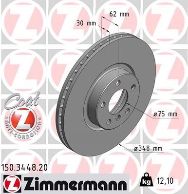 ZIMMERMANN 150.3448.20 | Fren Diski Ön Standart | 2 Adet