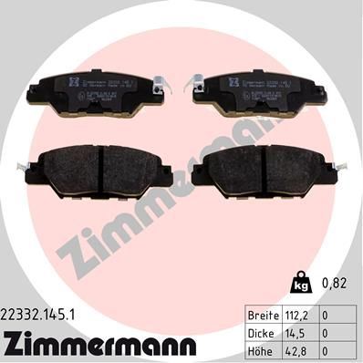 ZIMMERMANN 22332.145.1 | Fren Balata Seti